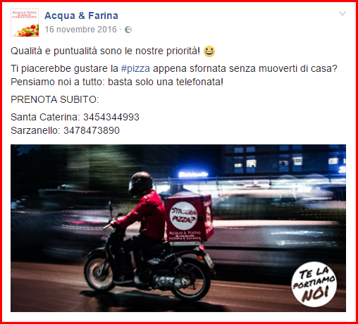 Gestire bene i social: la pizzeria Acqua & Farina di Sarzana