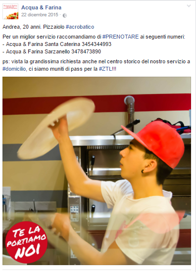 Gestire bene i social: la pizzeria Acqua & Farina di Sarzana