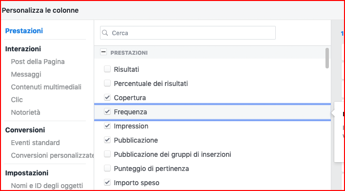 la frequenza di una Facebook ads
