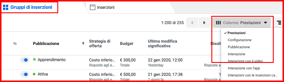 fase-di-apprendimento-Facebook-ads