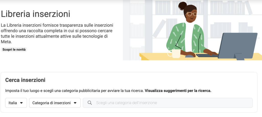libreria inserzioni di Meta