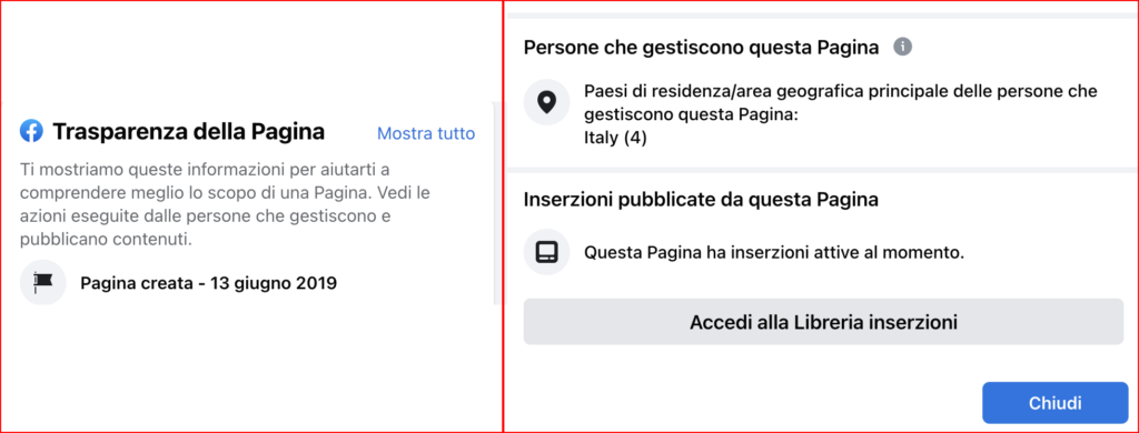 libreria inserzioni di Meta